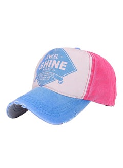 Buy English Letter Print Snapback Baseball Cap Sky Blue/Watermelon Red in Saudi Arabia