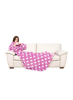 Buy Kanguru Deluxe Blanket With Sleeves Polyester Pink 210x140centimeter in Egypt