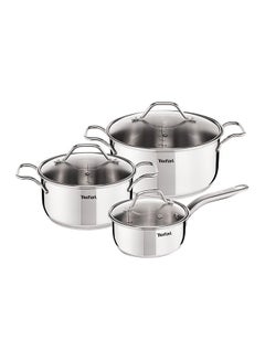 Buy 6-Piece Intuition Cookware Set Silver/Clear 6 Pcs in UAE