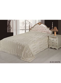 Buy Classic Style Blanket velvet Ivory 220 x 240cm in UAE