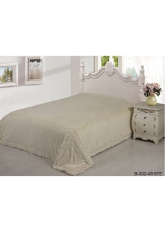 Buy Classic Blanket velvet White 160 x 220cm in UAE