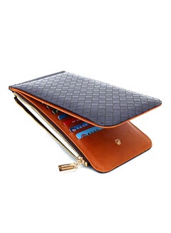 Buy Long Multi-Card Holder Wallet Blue/Brown in UAE