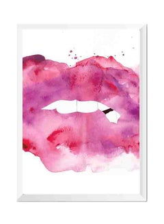 Buy Wall Art Painting With Frame White/Pink 32x22cm in Saudi Arabia