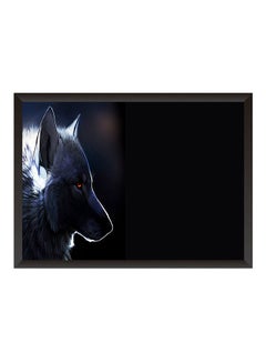 اشتري لوحة ديكور للحائط الذئب مع الإطار أسود/أزرق/ أحمر 32x22 سنتيمتر في السعودية