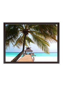 Buy Beach Wall Art Painting With Frame Multicolour 32x22x2cm in Saudi Arabia