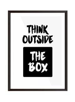 Buy Think Outside The BoxModern Wall Art White/Black 32x22cm in Saudi Arabia