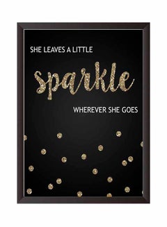 Buy She Leaves A Little Sparkle Wall Art Painting With Frame Black/Gold 32x22cm in Saudi Arabia