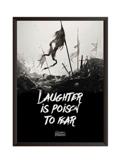 اشتري Laughter Is Poison To Fear Wall Painting Black/White 32x22 centimeter في السعودية