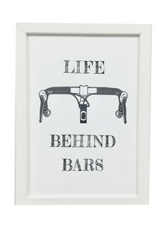 Buy Life Behind Bars Wall Art Painting With Frame White/Black 32x22cm in Saudi Arabia