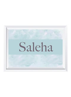 Buy Saleha Name Wall Art Painting With Frame White/Blue 32x22cm in Saudi Arabia