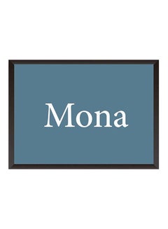 Buy Mona Name Wall Art Painting With Frame Blue/White 32x22x2cm in Saudi Arabia