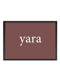 Buy Yara Name Wall Art Painting With Frame Brown 32x22cm in Saudi Arabia