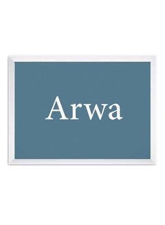 Buy Arwa Name Wall Art Painting With Frame Blue 32x22cm in Saudi Arabia