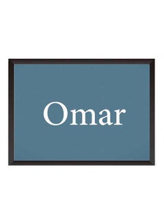 Buy Omar Name Wall Art Painting With Frame Blue 32x22centimeter in Saudi Arabia