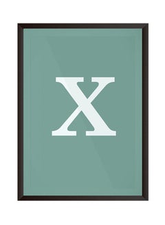 Buy Name X Wall Art Painting With Frame Green 32x22cm in Saudi Arabia