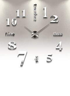 Buy 3D Frameless DIY Wall Clock Silver in UAE