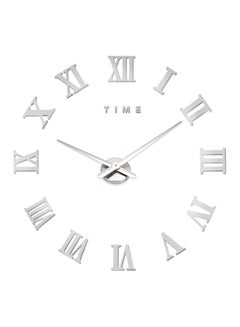 Buy DIY 3D Roman Numeral Wall Clock Sticker Silver in UAE