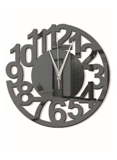 Buy DIY Acrylic Mirror Wall Clock Sticker Black in UAE