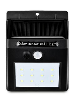 Buy 12-LED Waterproof Solar Motion Sensor Wall Light Black in UAE