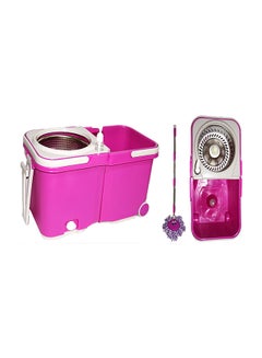 Buy Split Bucket Mop with 2 Mop Heads Pink 30x35x28cm in Saudi Arabia