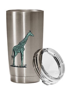 Buy Stainless Steel Travel Tumbler With Acrylic Lid Silver/Clear 9 x 17centimeter in UAE