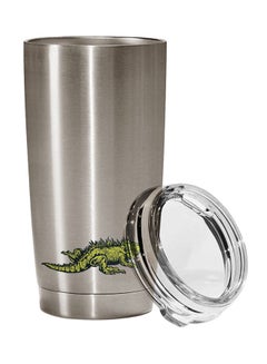 Buy Stainless Steel Travel Tumbler With Acrylic Lid Silver/Clear 9 x 17centimeter in UAE