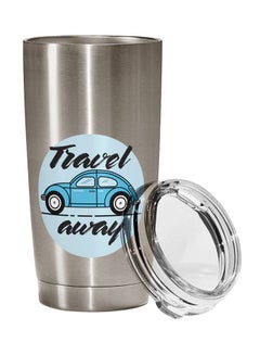 Buy Stainless Steel Travel Tumbler With Acrylic Lid Silver/Clear 9 x 17centimeter in UAE