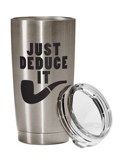 Buy Stainless Steel Travel Tumbler With Acrylic Lid Silver/Clear 9 x 17centimeter in UAE