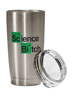 Buy Stainless Steel Travel Tumbler With Acrylic Lid Silver/Clear 9 x 17centimeter in UAE