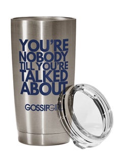 Buy Stainless Steel Travel Tumbler With Acrylic Lid Silver/Clear 9 x 17centimeter in UAE