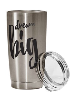 Buy Stainless Steel Travel Tumbler With Acrylic Lid Silver/Clear 9 x 17centimeter in UAE