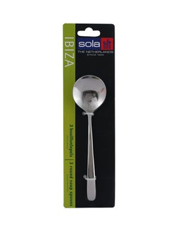 Buy 3-Piece Ibiza Round Spoon Set Silver 17cm in UAE