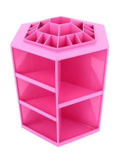 Buy 360 Degree Carousel Rotating Cosmetic Storage Box Pink in Saudi Arabia