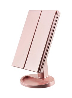 Buy 21 LED Lights Touch Screen Vanity Mirror With Magnification Pink in Saudi Arabia