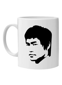 Buy Bruce Lee Face Printed Mug White 10cm in Egypt