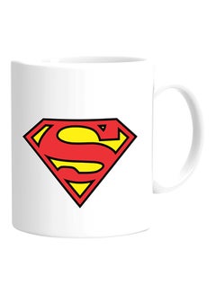 Buy Superman Logo Printed Coffee Mug White in UAE