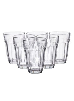 Buy 6-Piece Baroque Short Water Glass Set Clear 0.22Liters in UAE
