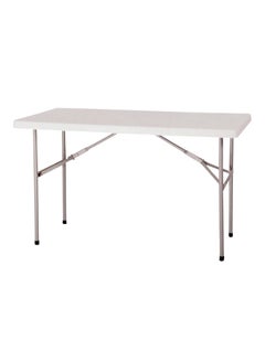 Buy Plastic Folding Table White/Silver 122x61x74centimeter in Saudi Arabia