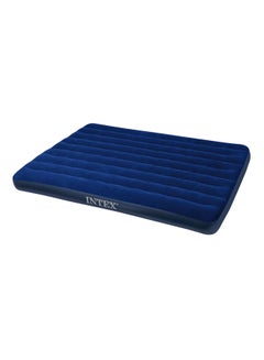 Buy Padded Air Mattress With Manual Air Blower Blue 191x137x22centimeter in UAE