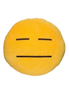 Buy Emoji Smiley Emoticon Helpless Round Cushion Pillow cotton Yellow in Saudi Arabia