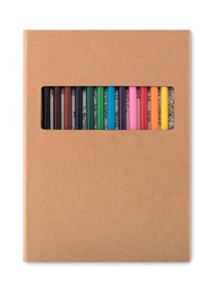 Buy 12-Piece Coloured Pencils And 50 Sheets Colouring Book Multicolour in UAE