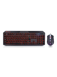 Buy CS6090L Wired Optical Keyboard Mouse Combo With LED Backlit Black in UAE