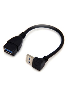 Buy High Speed USB3.0 90 Degree Up Type A Male To A Female Right-Angle Extension Adapter Cable Black in Saudi Arabia