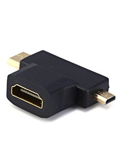 اشتري 3-In-1 1080P HDMI Female To Mini Micro HDMI Male 90 Degree Adapter Black في الامارات