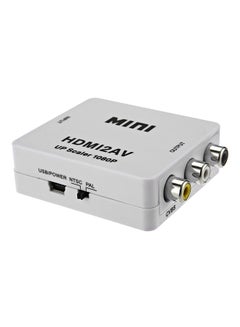Buy HD 1080P HDMI To AV Composite Video Converter With 3 RCA Connectors For TV PS3 VHS VCR DVD White in Saudi Arabia