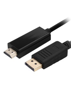 Buy Display-Port Male To HDMI Male Wire HDTV Connect Cord Black in UAE