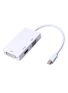 Buy 3 In 1 Mini DisplayPort DP Male To HDMI/DVI/VGA Female Adapter Support 1080P White in Saudi Arabia