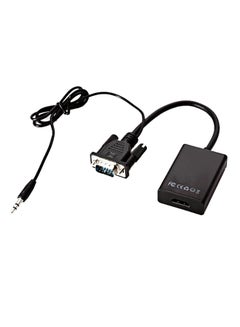 Buy VGA To HDMI Output 1080P HD TV AV HDTV Audio Converter Adapter With USB Cable Black in Saudi Arabia