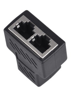 Buy Dual Female Port RJ45 Splitter Adapter Black in Egypt