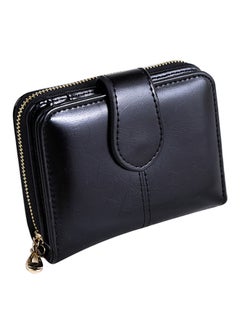 Buy Vintage Faux Leather Wallet Black in Saudi Arabia